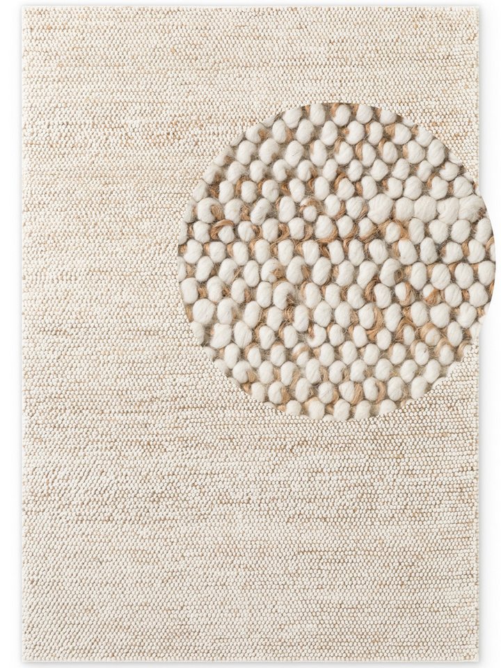 Villeroy & Boch Teppich Peas, rechteckig, Höhe: 18 mm, Handgewebt, Bouclé, Wolle, Jute, Natur, Läufer, Wohnzimmer, Skandi – Bild 2 von 5