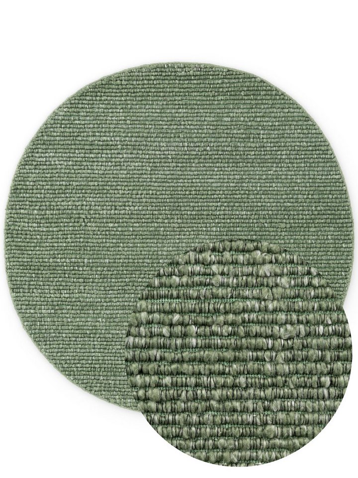Villeroy & Boch Teppich Woll-Optik Teppich Wilma, rund, Höhe: 8 mm, Handgemacht, Woll-Optik, Weich, Meliert, Wohnzimmer, Schlafzimmer – Bild 2 von 5