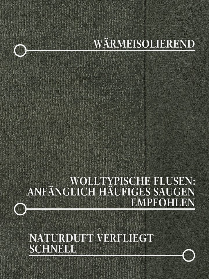 Villeroy & Boch Teppich Wollteppich Kivi, rechteckig, Höhe: 17 mm, Handgewebt, Wolle, Bordüre, Einfarbig, Läufer, Wohnzimmer, Modern – Bild 3 von 5
