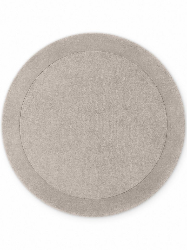 Villeroy & Boch Teppich Wollteppich Kivi, rund, Höhe: 17 mm, Handgewebt, Wolle, Bordüre, Einfarbig, Läufer, Wohnzimmer, Organisch – Bild 3 von 5