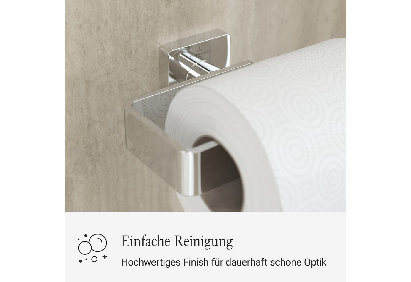Villeroy & Boch Toilettenpapierhalter Elements, ohne Deckel, Wandmontage, Chrom – Bild 2 von 5