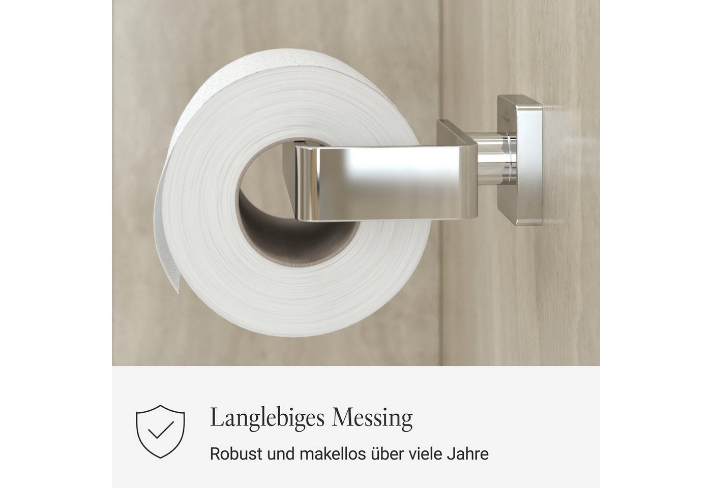 Villeroy & Boch Toilettenpapierhalter Elements, ohne Deckel, Wandmontage, Chrom – Bild 3 von 5