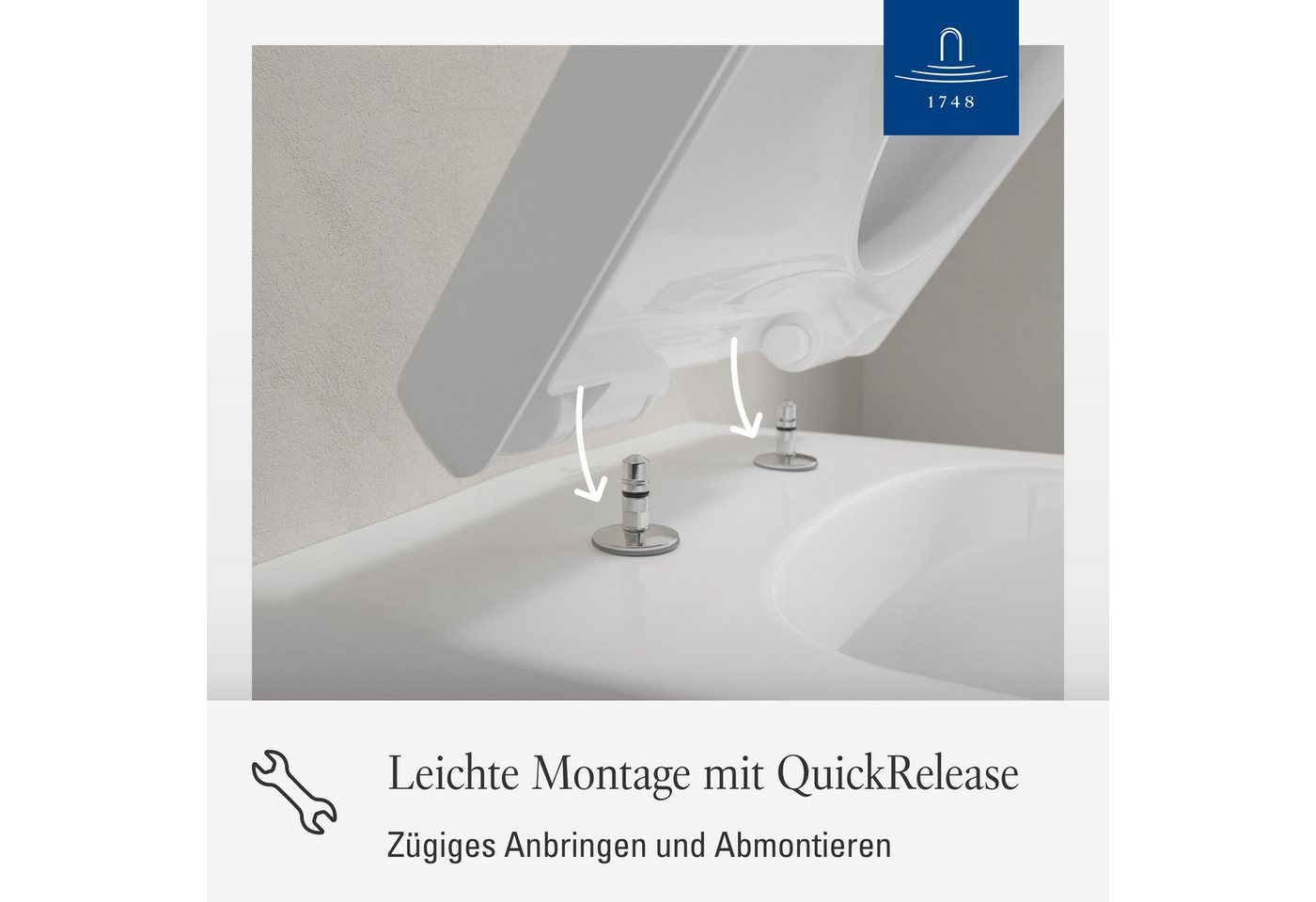 Villeroy & Boch WC-Sitz Architectura, Toilettendeckel mit Absenkautomatik, aus Duroplast, D-Form, Weiß Alpin – Bild 3 von 5