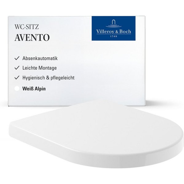 Villeroy & Boch WC-Sitz Avento, mit Absenkautomatik, abnehmbar, schlank, aus bruchsicherem Duroplast