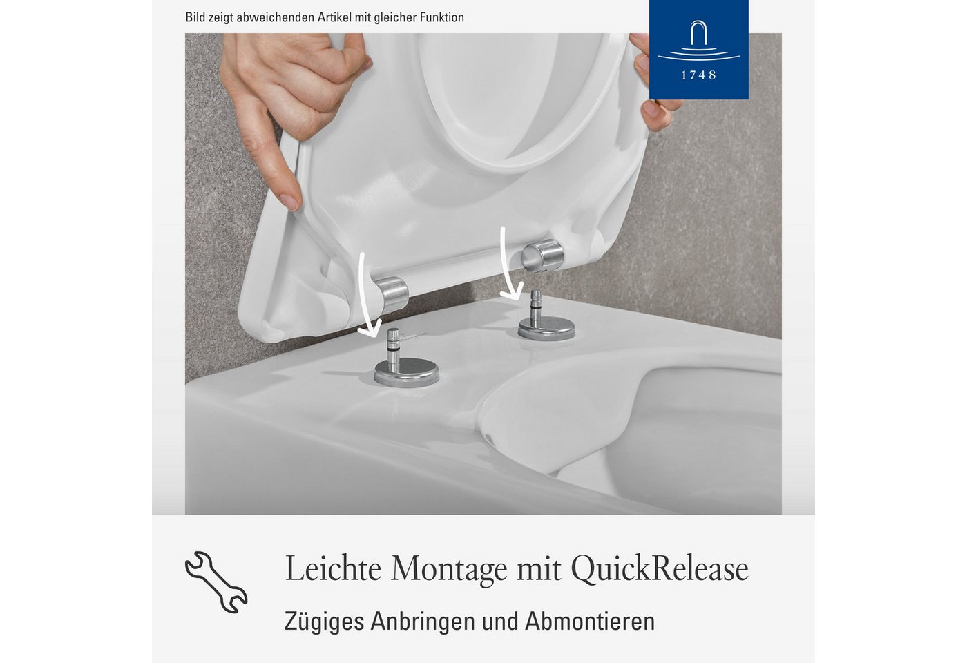 Villeroy & Boch WC-Sitz Subway 2.0, Absenkautomatik, abnehmbar & bruchsicher aus Duroplast, oval, Weiß – Bild 3 von 5