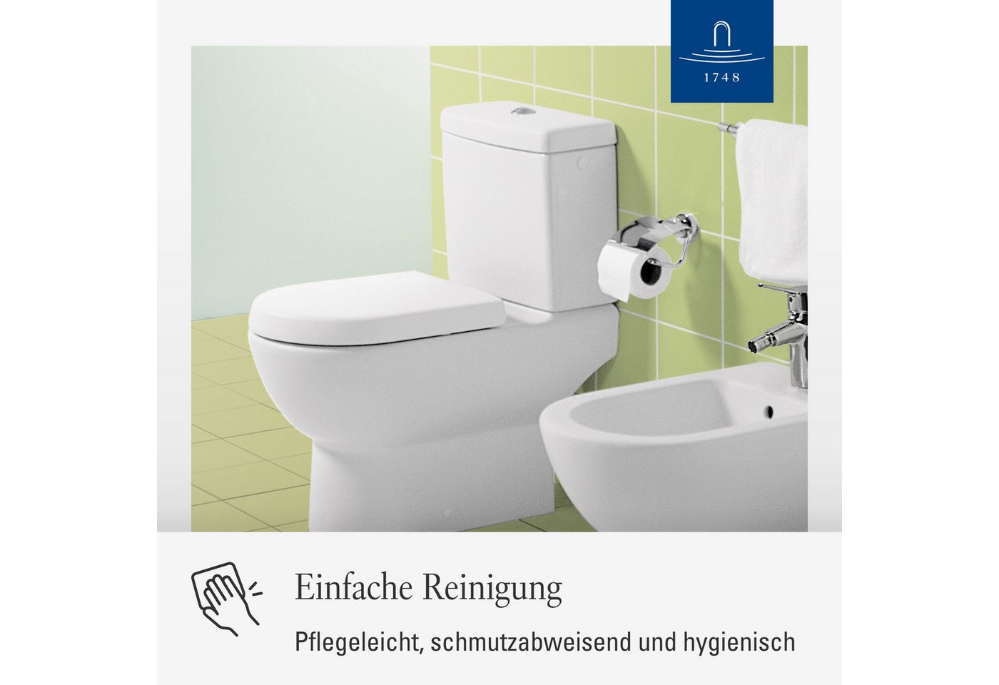Villeroy & Boch WC-Sitz Subway, Toilettendeckel mit Absenkautomatik, aus Duroplast, D-Form, Weiß Alpin – Bild 4 von 5