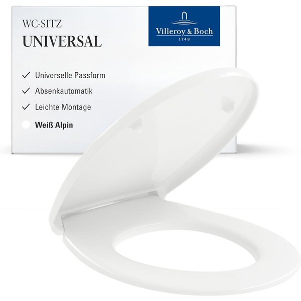 Villeroy & Boch WC-Sitz Universal WC-Sitz, mit Absenkautomatik, abnehmbarer, bruchsicherer Toilettensitz aus