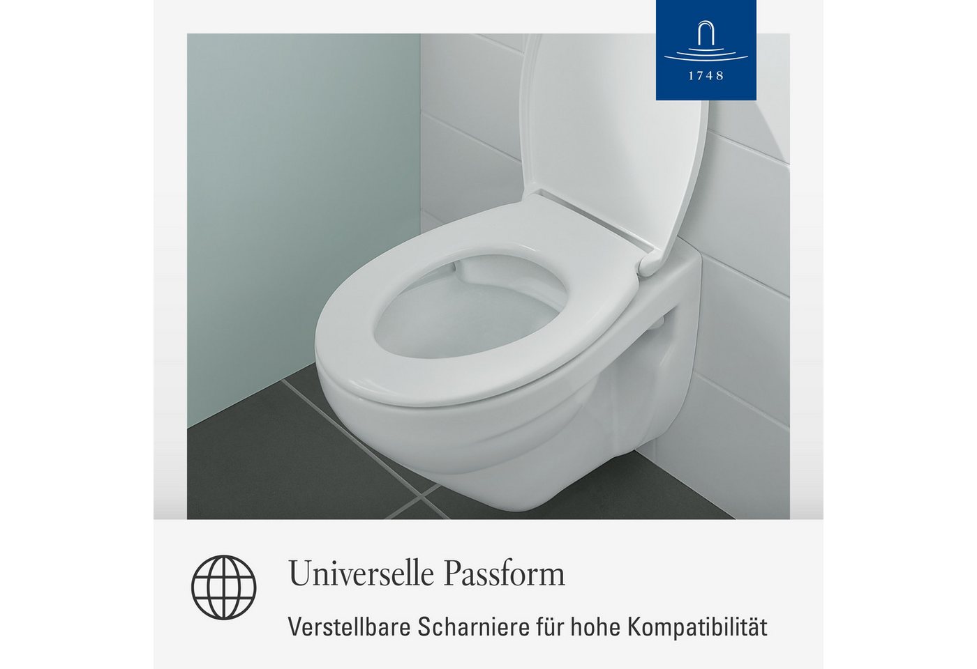 Villeroy & Boch WC-Sitz Universal WC-Sitz, mit Absenkautomatik, abnehmbarer, bruchsicherer Toilettensitz aus – Bild 3 von 5