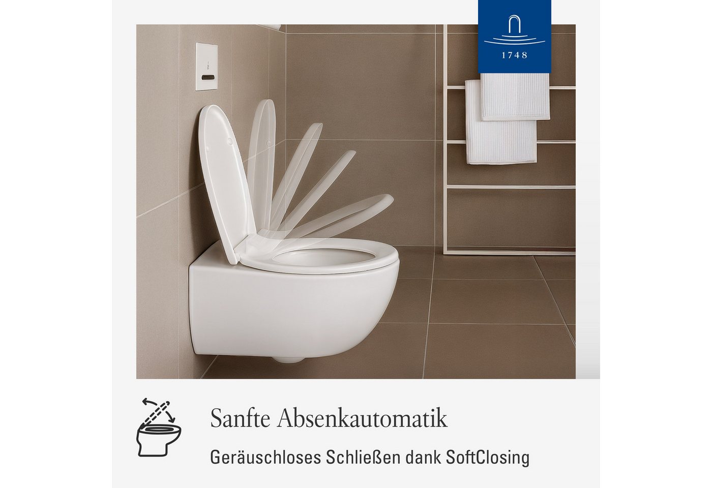 Villeroy & Boch WC-Sitz Universal WC-Sitz, mit Absenkautomatik, abnehmbarer, bruchsicherer Toilettensitz aus – Bild 4 von 5