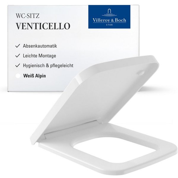 Villeroy & Boch WC-Sitz Venticello, mit Absenkautomatik, abnehmbar, aus bruchsicherem Duroplast