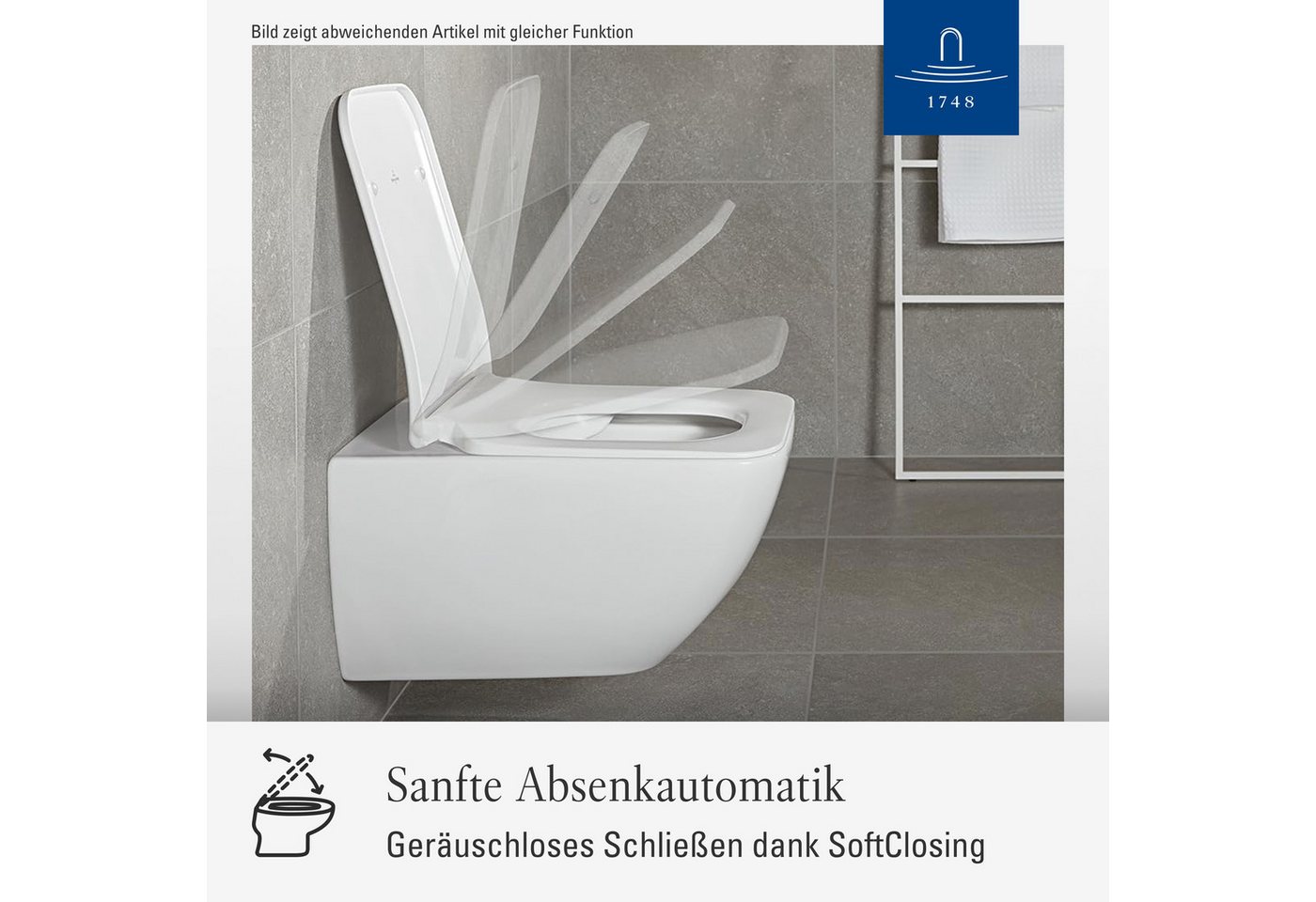 Villeroy & Boch WC-Sitz Venticello, mit Absenkautomatik, abnehmbar, aus bruchsicherem Duroplast – Bild 2 von 5