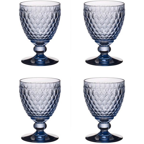 Villeroy & Boch Weinglas Boston Coloured, Kristallglas, Spülmaschinengeeignet, Blau, Boston, H: 13.2cm