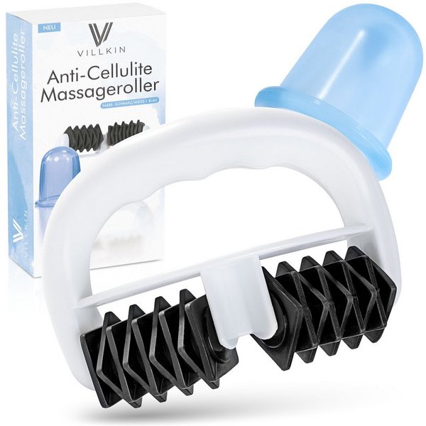 Villkin Massageroller,Anti-Cellulite Massageroller, Faszien Roller + Cellulite Cup, 2-tlg., 1x Anti-Cellulite Massageroller, 1x Cellulite-Cup, inklusive Celluli