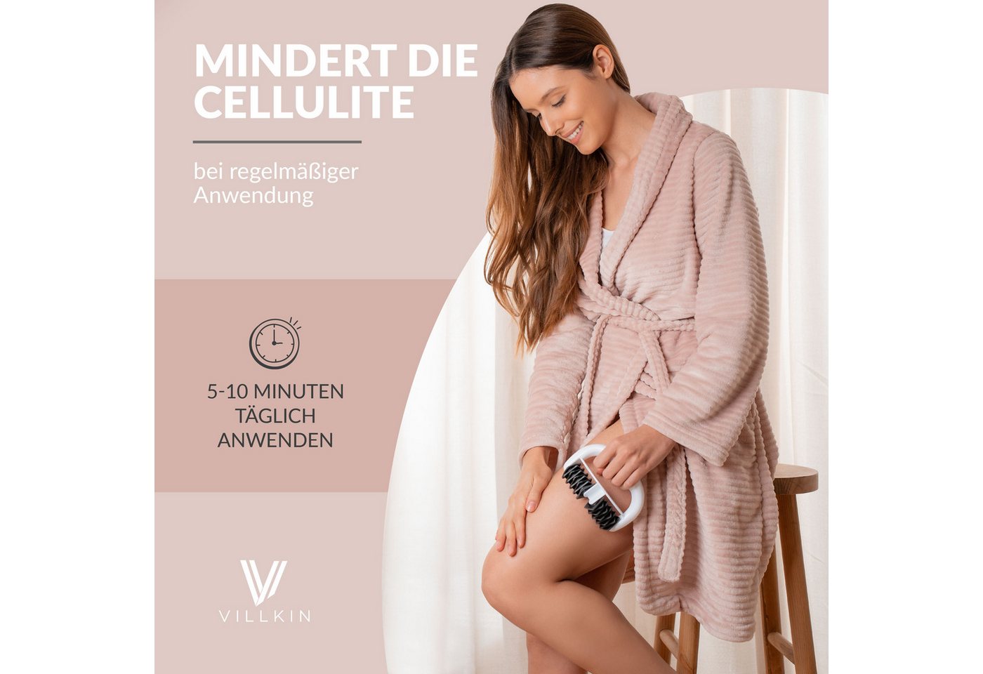 Villkin Massageroller,Anti-Cellulite Massageroller, Faszien Roller + Cellulite Cup, 2-tlg., 1x Anti-Cellulite Massageroller, 1x Cellulite-Cup, inklusive Celluli – Bild 3 von 5