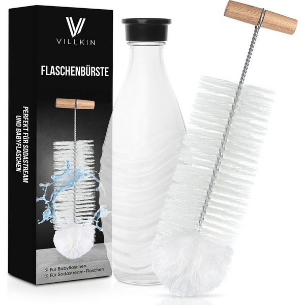 Villkin Reinigungsbürste, Flaschenbürste Sodastream, Spülbürste, Gefäßbürste (30cm), Flaschen, Karaffen, Vasen, Glässer, Shaker, Kannen, (1-tlg), Bommel