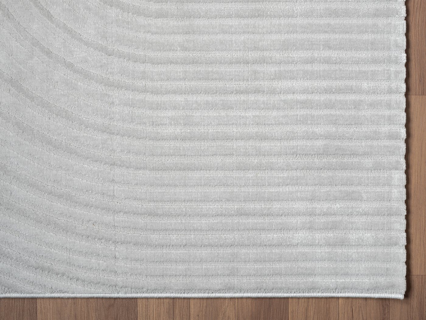 Vimoda Designteppich Wohnzimmer mit Kreis-Hochtiefmuster, Rechteck, kurzflor Teppich für Schlafzimmer, Wellenoptik, Boho Skandi – Bild 4 von 5