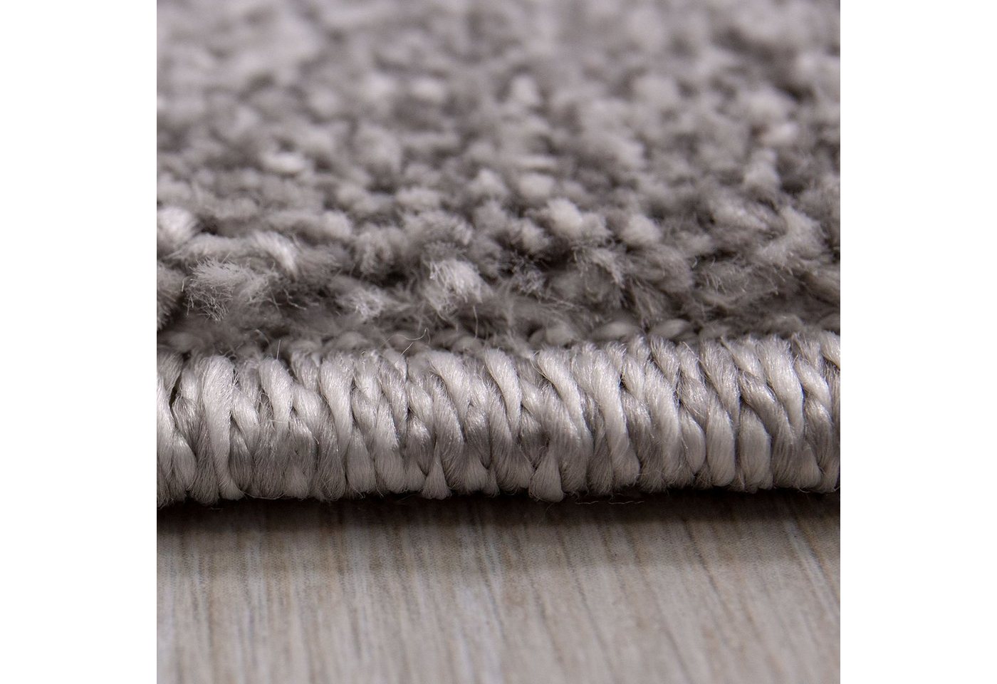 Vimoda Fellteppich Wohnzimmer Teppich hochflor Weich,&, Flauschig, Rechteckig, Höhe: 20 mm, Teppich einfarbig Seidiger, Glanz, in Grau & Anthrazit – Bild 3 von 4