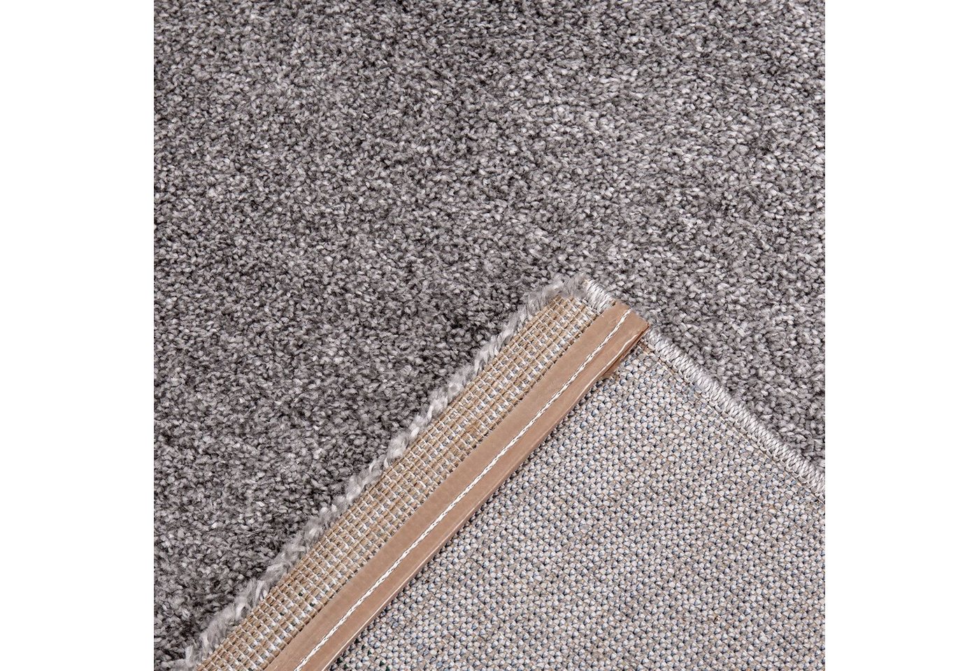 Vimoda Fellteppich Wohnzimmer Teppich hochflor Weich,&, Flauschig, Rechteckig, Höhe: 20 mm, Teppich einfarbig Seidiger, Glanz, in Grau & Anthrazit – Bild 4 von 4