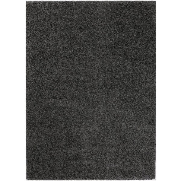 Vimoda Hochflor-Läufer Shaggy Teppich Anthrazit, Rund, Höhe: 30 mm, Einfarbig, Modern, Dunkelgrau, Langflor, Schlafzimmer