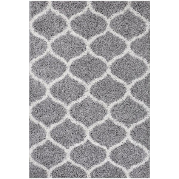Vimoda Hochflor-Läufer Wohnzimmerteppich Modern, Rechteckig, Höhe: 30 mm, Marokkanisch, Raute Deko, Schlafzimmer,in Grau