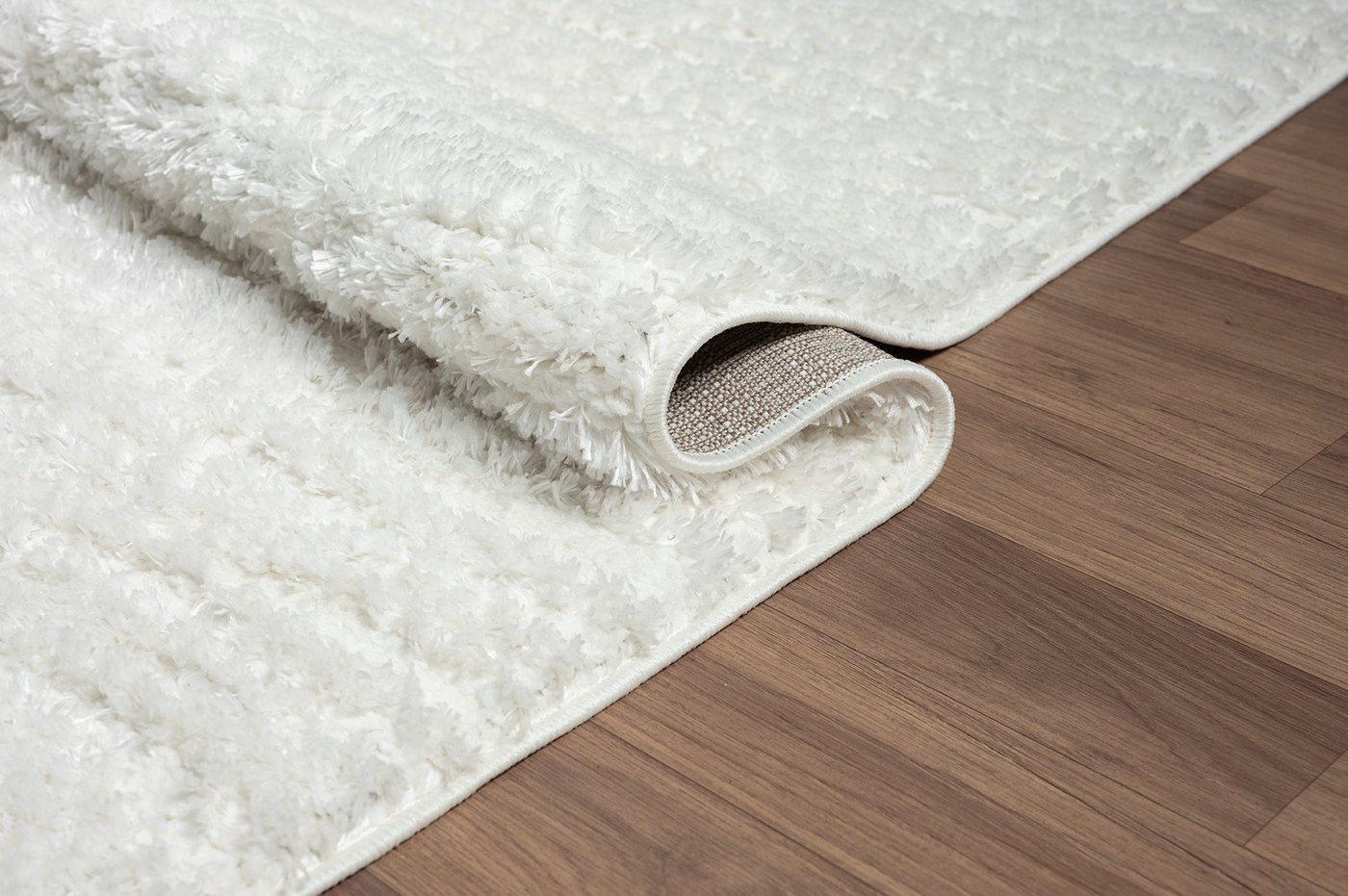 Vimoda Hochflor-Teppich Shaggy Langflor, weich & küschlich Teppich Wohnzimmer Weiß, Rechteckig, Höhe: 30 mm, 3D Motiv, Raute, luxuriöser Look für Wohnzimmer, Ki – Bild 4 von 5