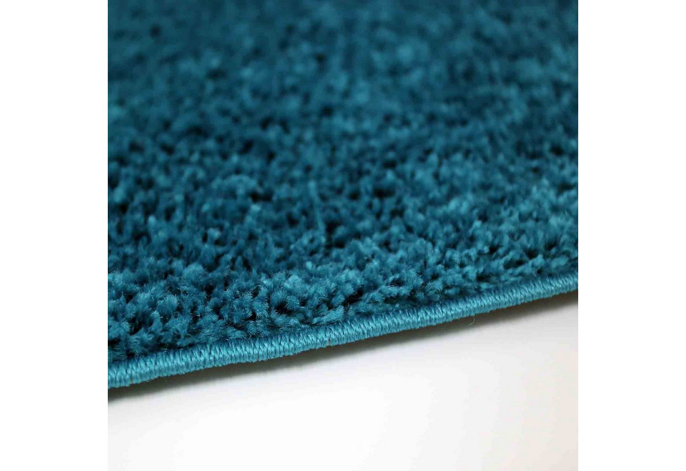 Vimoda Hochflor-Teppich Shaggy Türkis, Rechteckig, Höhe: 30 mm, Langflor Läufer Einfarbig Modern Wohnzimmer – Bild 5 von 5