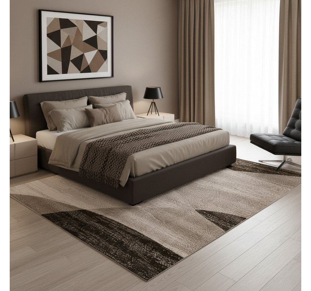 Vimoda Läufer Wohnzimmer Teppich Kurzflor, geometrisches Look, Rechteckig, Höhe: 5 mm, Läufer Moderner Meliert Muster für Küche und Schlafzimmer – Bild 4 von 5