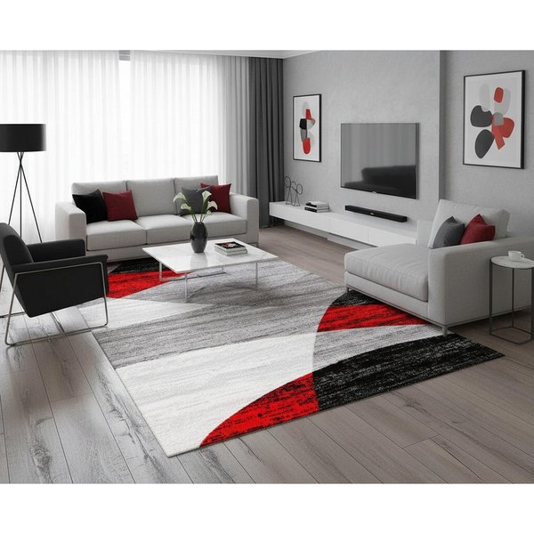 Vimoda Läufer Wohnzimmer Teppich Kurzflor, geometrisches Look, Rechteckig, Höhe: 5 mm, Läufer Moderner Meliert Muster für Küche und Schlafzimmer