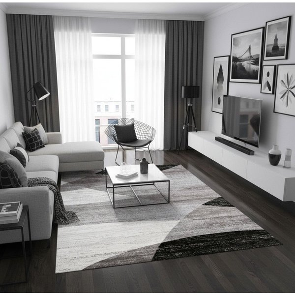 Vimoda Läufer Wohnzimmer Teppich Kurzflor, geometrisches Look, Rechteckig, Höhe: 5 mm, Läufer Moderner Meliert Muster für Küche und Schlafzimmer