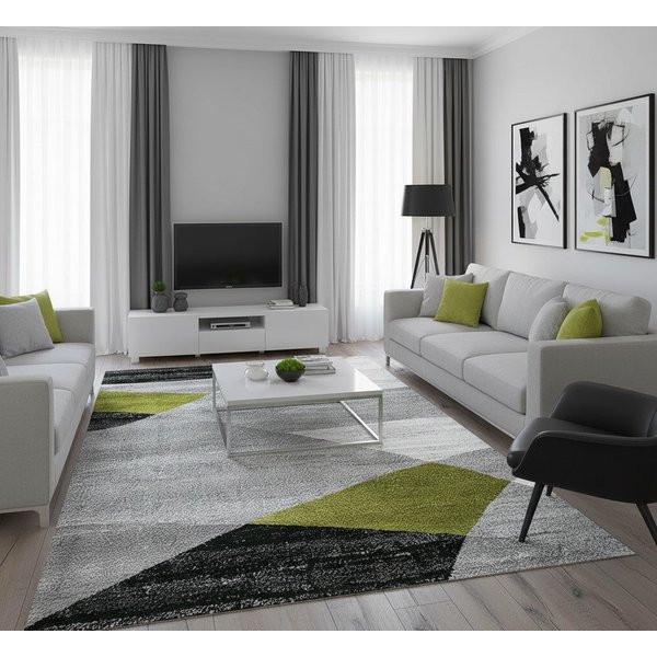 Vimoda Läufer Wohnzimmer Teppich Kurzflor, geometrisches Look, Rechteckig, Höhe: 5 mm, Läufer Moderner Meliert Muster für Küche und Schlafzimmer