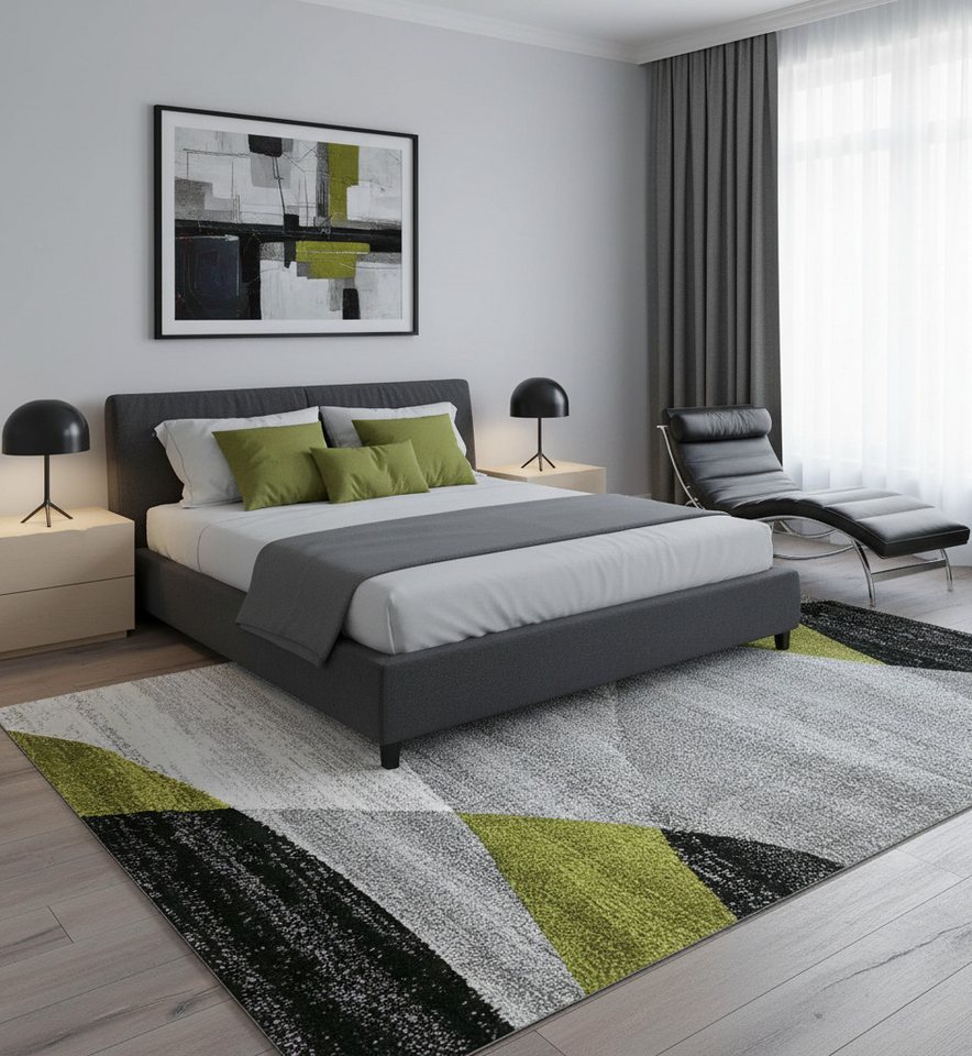 Vimoda Läufer Wohnzimmer Teppich Kurzflor, geometrisches Look, Rechteckig, Höhe: 5 mm, Läufer Moderner Meliert Muster für Küche und Schlafzimmer – Bild 5 von 5