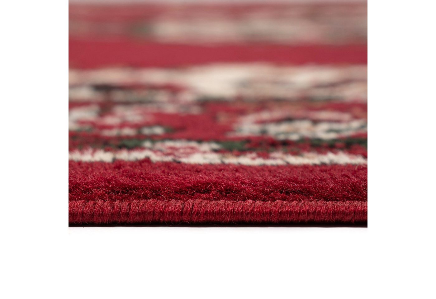 Vimoda Orientteppich Rund Teppich kurzflor, Rund, Höhe: 8 mm, Orientalisch, Klassisch,Rot Wohnzimmerteppich – Bild 5 von 5