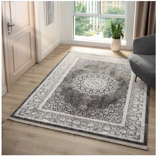 Vimoda Orientteppich Salsa, moderner orientalischer Klassiker Look, Rechteckig, Höhe: 13 mm, Teppich kurzflor modern, dicht, weich, Wohnzimmer, Schlafzimmer, Fl