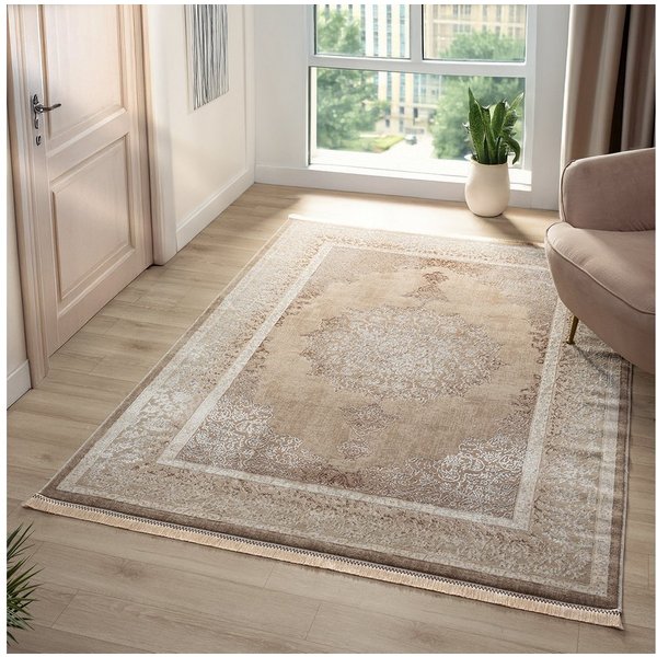 Vimoda Orientteppich Salsa, moderner orientalischer Klassiker Look, Rechteckig, Höhe: 13 mm, Teppich kurzflor modern, dicht, weich, Wohnzimmer, Schlafzimmer, Fl