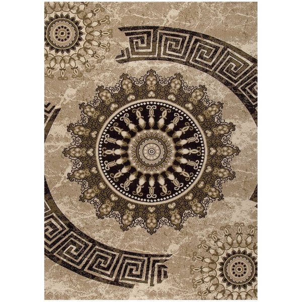 Vimoda Orientteppich Teppichwohnzimmer Medallion Spezielles Design, Rechteckig, Höhe: 11 mm, Dick & Robust, Pflegeleicht, Läufer Wohnzimmer in Braun