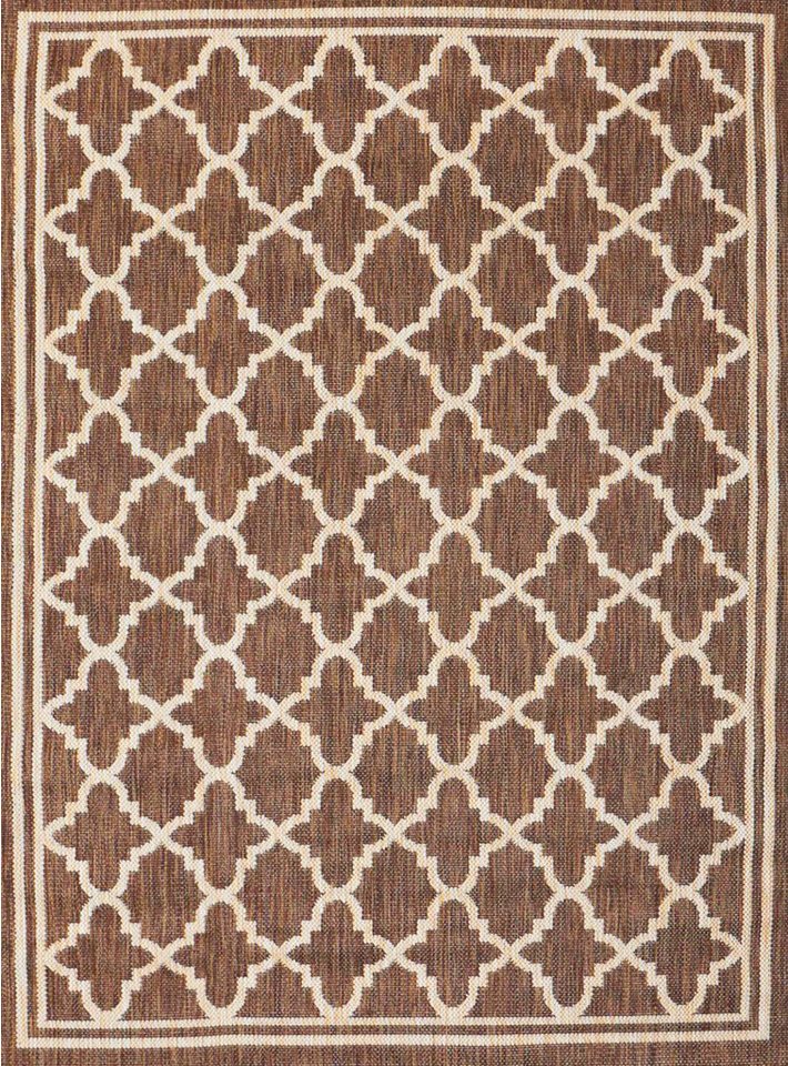 Vimoda Outdoorteppich Teppich Balkon Läufer Terrase, Rechteckig, Höhe: 5 mm, In & Outdoor Teppichfür Küche, Balkon, Flur, Terrasse, Raute Muster – Bild 2 von 5