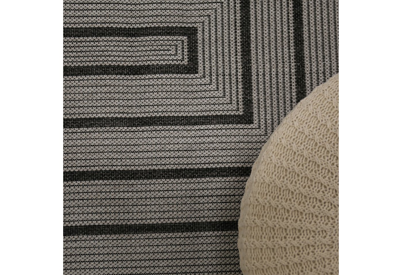 Vimoda Outdoorteppich Ventura, wetterfest robust kurzflor teppich Balkon Terrasse Küche, Rechteckig, Höhe: 5 mm, In- & Outdoor geometrisches Design Teppich wasc – Bild 5 von 5