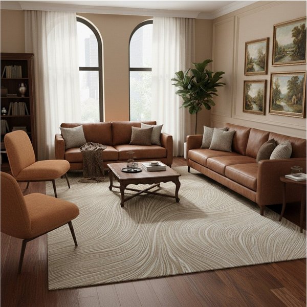 Vimoda Teppich Boho Design Unifarbe Hoch-Tief-Effekt, Rechteckig, Höhe: 6 mm, Teppich 3D Hoch-Tief-Effekt Modern für Esszimmer, Flur & Schlafzimmer