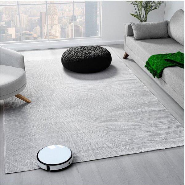 Vimoda Teppich Boho Design Unifarbe Hoch-Tief-Effekt, Rechteckig, Höhe: 6 mm, Teppich 3D Hoch-Tief-Effekt Modern für Esszimmer, Flur & Schlafzimmer