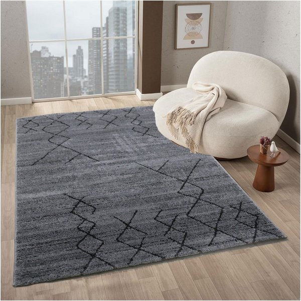 Vimoda Teppich Boho und skandinavischen Stil, Creme & Grau, Rechteckig, Höhe: 10 mm, teppich Berberlook, Wohnzimmer, Schlafzimmer, Küche