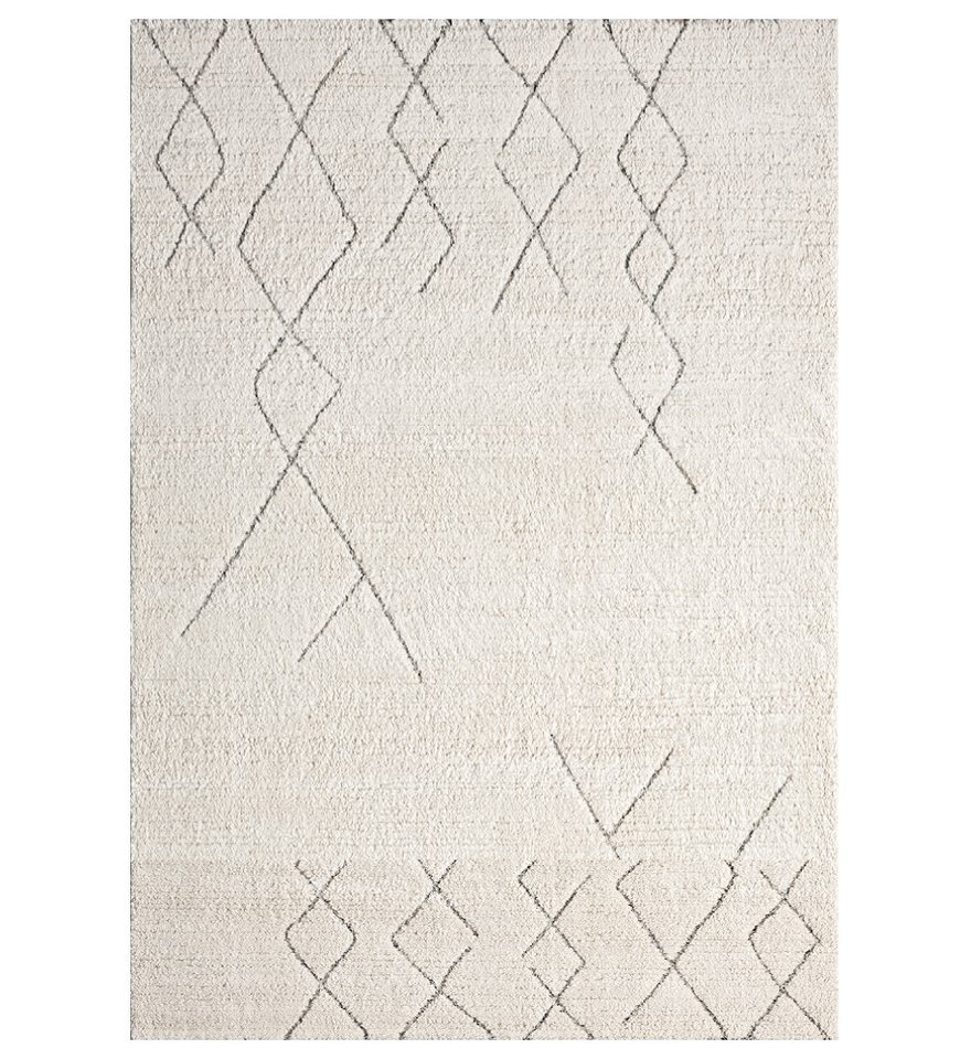 Vimoda Teppich Boho und skandinavischen Stil, Creme & Grau, Rechteckig, Höhe: 10 mm, teppich Berberlook, Wohnzimmer, Schlafzimmer, Küche – Bild 2 von 5