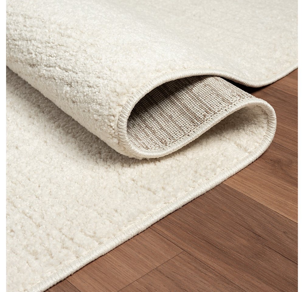 Vimoda Teppich Boho und skandinavischen Stil, Creme & Grau, Rechteckig, Höhe: 10 mm, teppich Berberlook, Wohnzimmer, Schlafzimmer, Küche – Bild 4 von 5