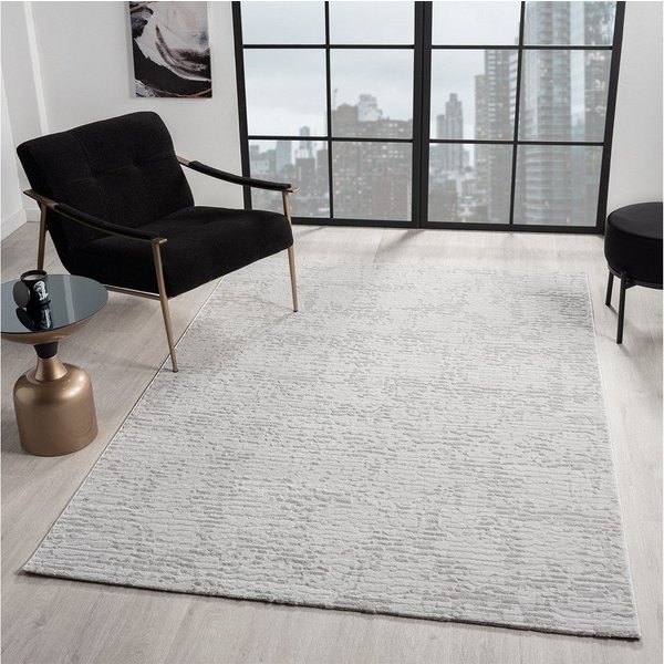 Vimoda Teppich Hoch-Tief Effekt, Gestreifte 3D Muster, Rechteckig, Höhe: 11 mm, Teppich Stein Effekt, uni, Wohnzimmer, Schlafzimmer