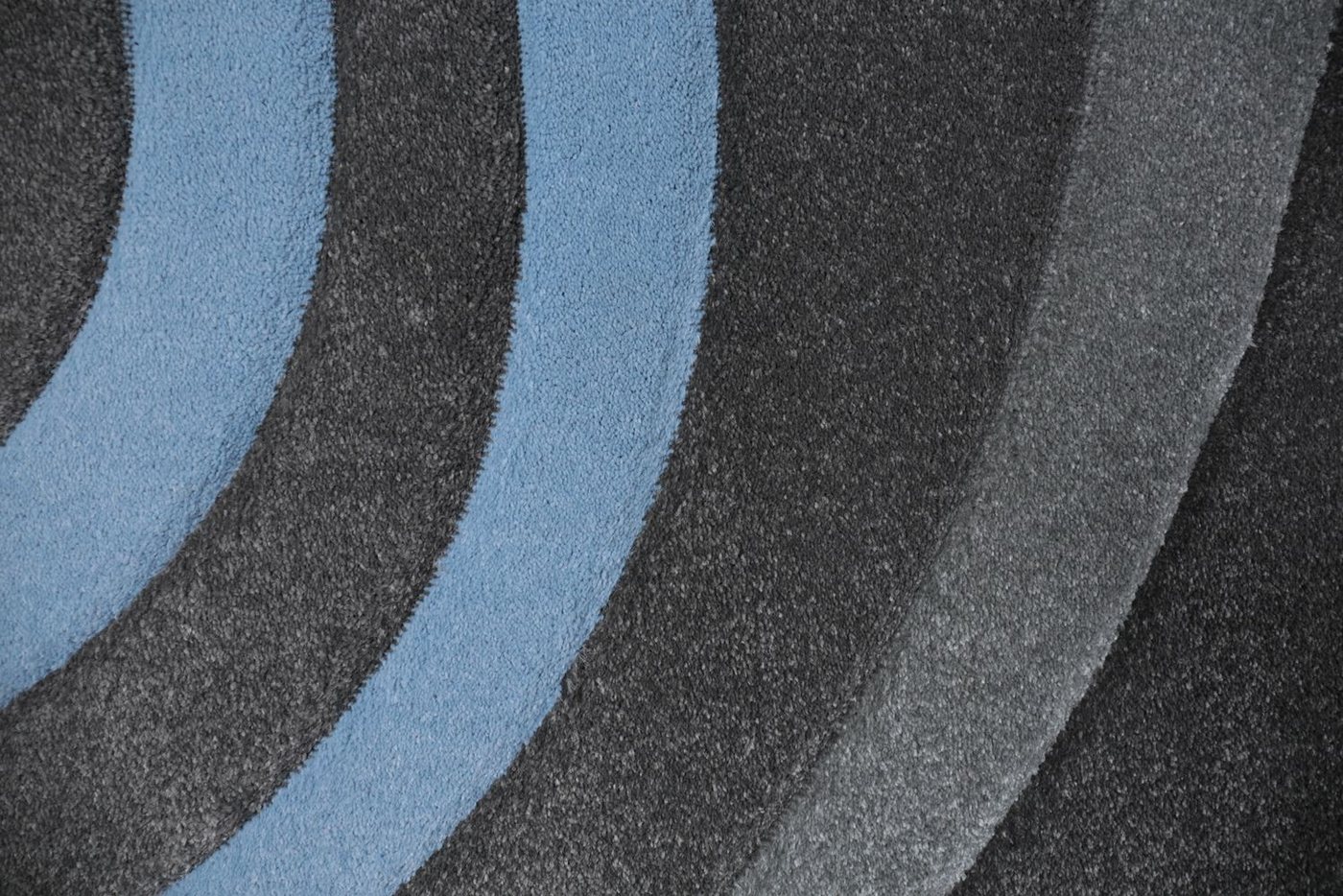 Vimoda Teppich Kurzflor Spiral Muster Blau, Rechteckig, Höhe: 13 mm, Kreisel Muster Spiral Läufer Konturenschnitt Blau – Bild 3 von 5