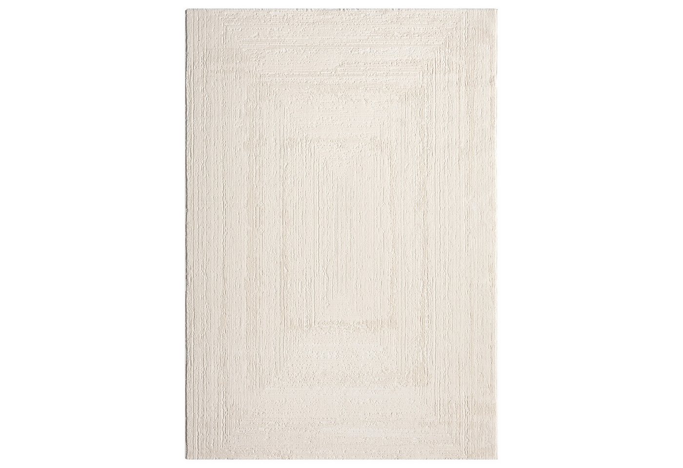 Vimoda Teppich Neuer moderner Premium-Designteppich fürs Wohnzimmer, Rechteckig, Höhe: 11 mm, Teppich Wohnzimmer 3D effekt Boho Einfarbig hoch-tief Bordüre – Bild 2 von 5