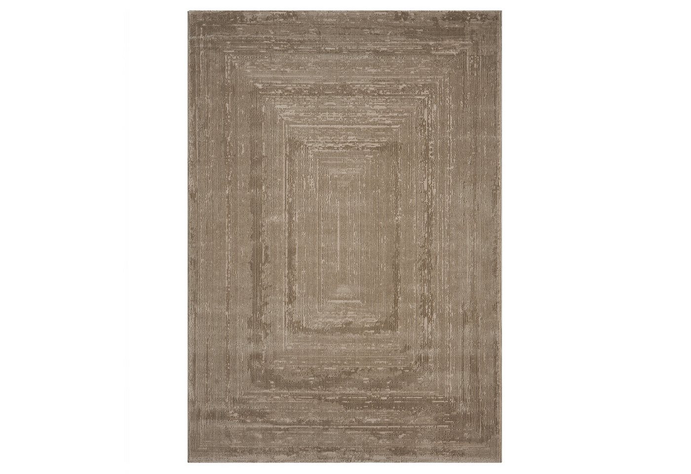 Vimoda Teppich Neuer moderner Premium-Designteppich fürs Wohnzimmer, Rechteckig, Höhe: 11 mm, Teppich Wohnzimmer 3D effekt Boho Einfarbig hoch-tief Bordüre – Bild 2 von 5