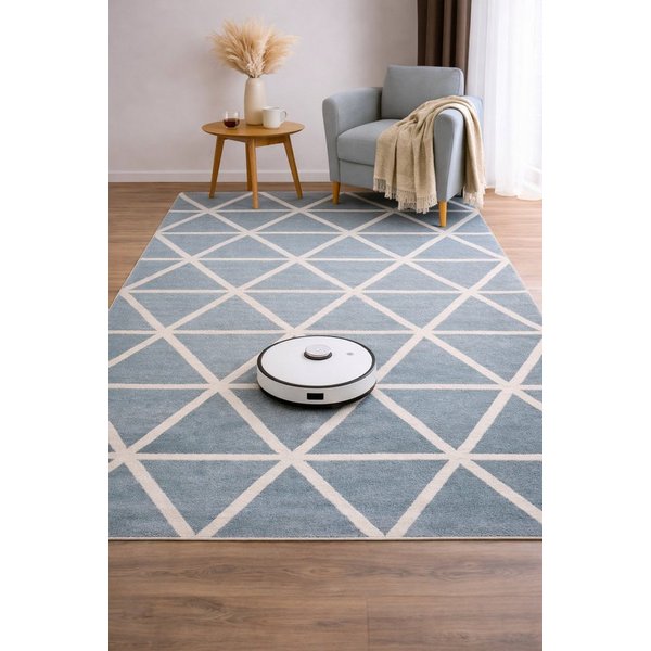 Vimoda Teppich Viva Classic, Wohnzimmer Rauten Motiv, Rechteckig, Höhe: 12 mm, Läufer Wohnzimmer, Schlafzimmer Küche