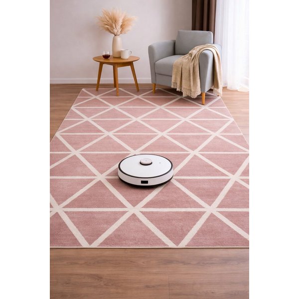 Vimoda Teppich Viva Classic, Wohnzimmer Rauten Motiv, Rechteckig, Höhe: 12 mm, Läufer Wohnzimmer, Schlafzimmer Küche