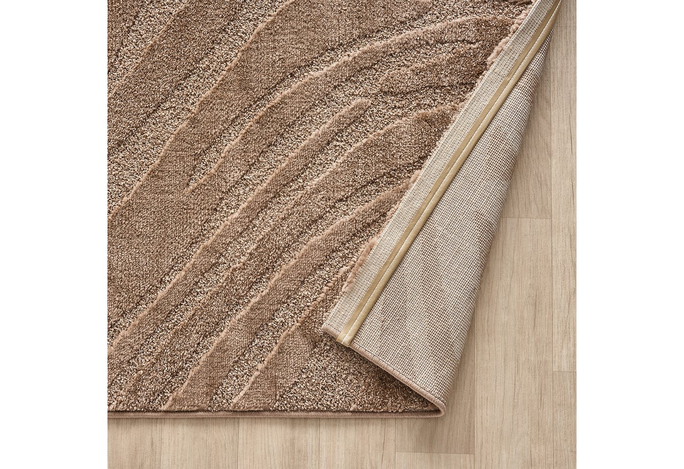 Vimoda Teppich Wellenmuster, modernerer Design, dicht & weich, Rechteckig, Höhe: 11 mm, Uni, Läufer Grau, 3D Effekt, Wohnzimmer, Schlafzimmer – Bild 5 von 5