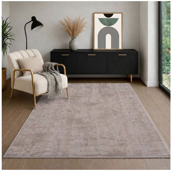 Vimoda Teppich Wohnzimmer COSTA, modern Designteppich 3D Effekt, Rechteckig, Höhe: 11 mm, premium Rechteck Muster hoch-tief Kurzflor weich, Boho Einfarbig